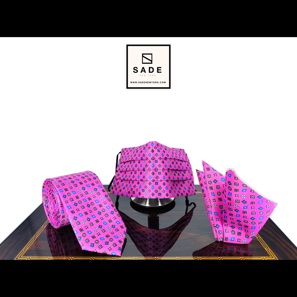 Boy Friend Birthday Gift, Pink Face Mask Necktie